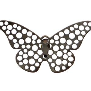 Neiman Marcus Butterfly Brooch Clip Silver Tone‎ Openwork Circle Design